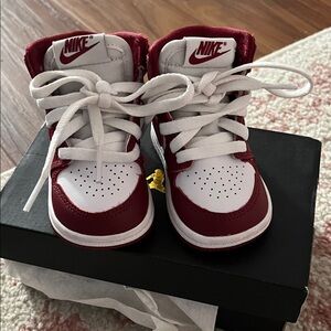 Nike Kids Burgundy and White Sneakers